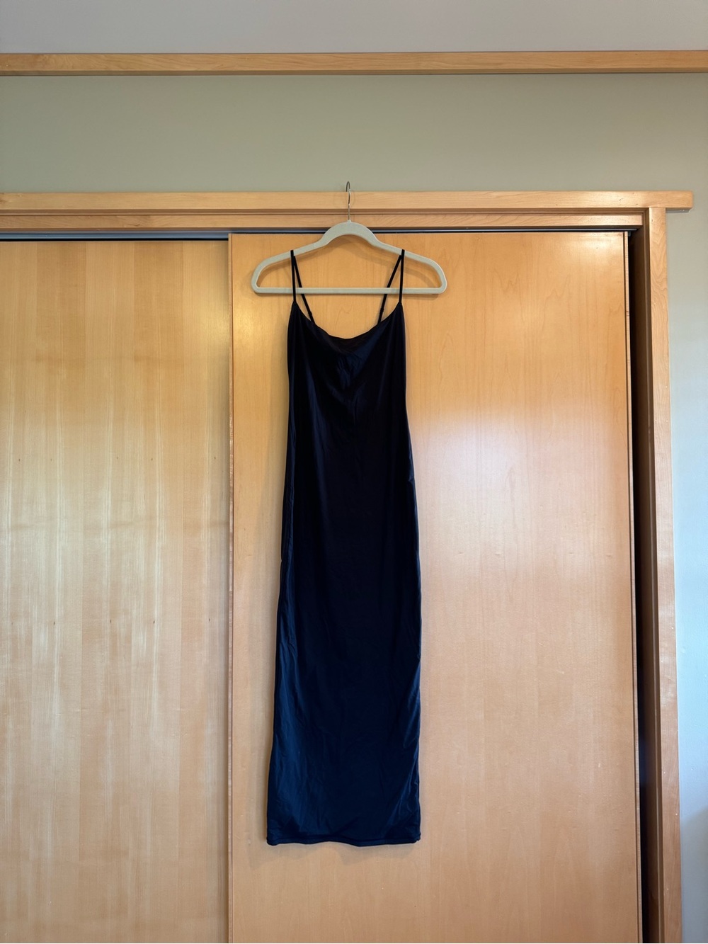 SKIMS Black Fits Everybody Maxi Slip Dress